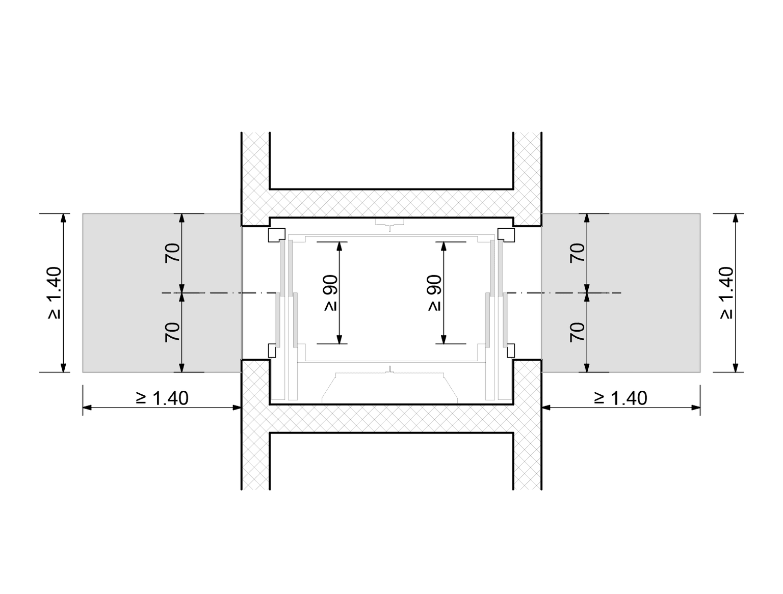 Aufzug Typ Durchlader