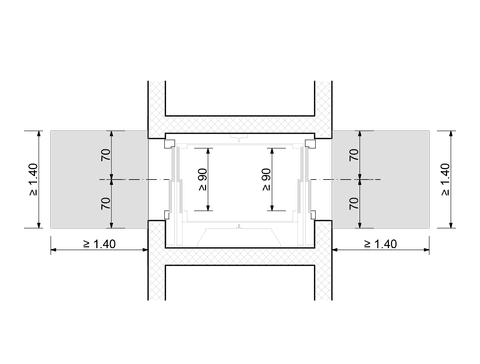 Aufzug Typ Durchlader